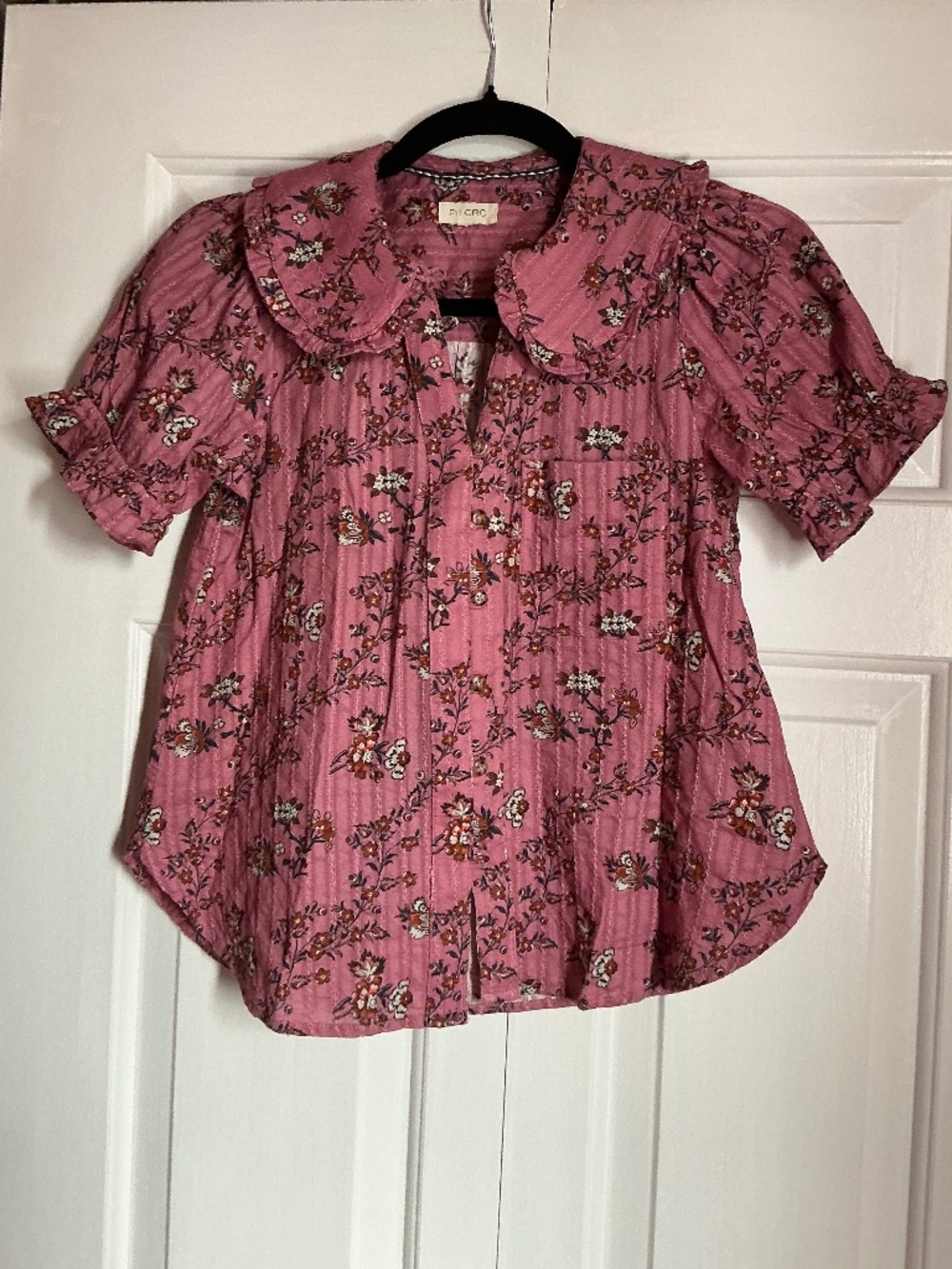 Anthropologie The Keira Blouse by Pilcro in Pink Floral in XXS
